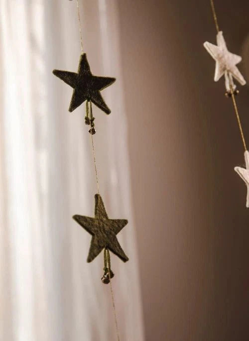 Muskhane - Filz "Shooting Stars" Girlande | Moss Green