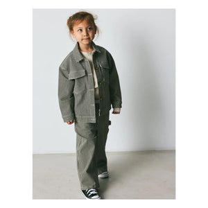 brunobruno nation – Flynn Gestreifte Hose aus Bio-Baumwolle | Dunkelgrün