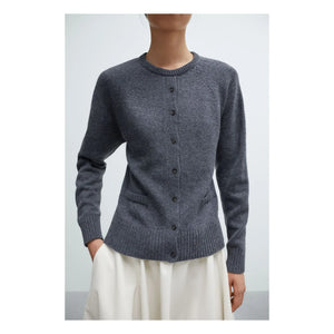 Cordera – Grauer Merino-Woll-Neckholder-Pullover