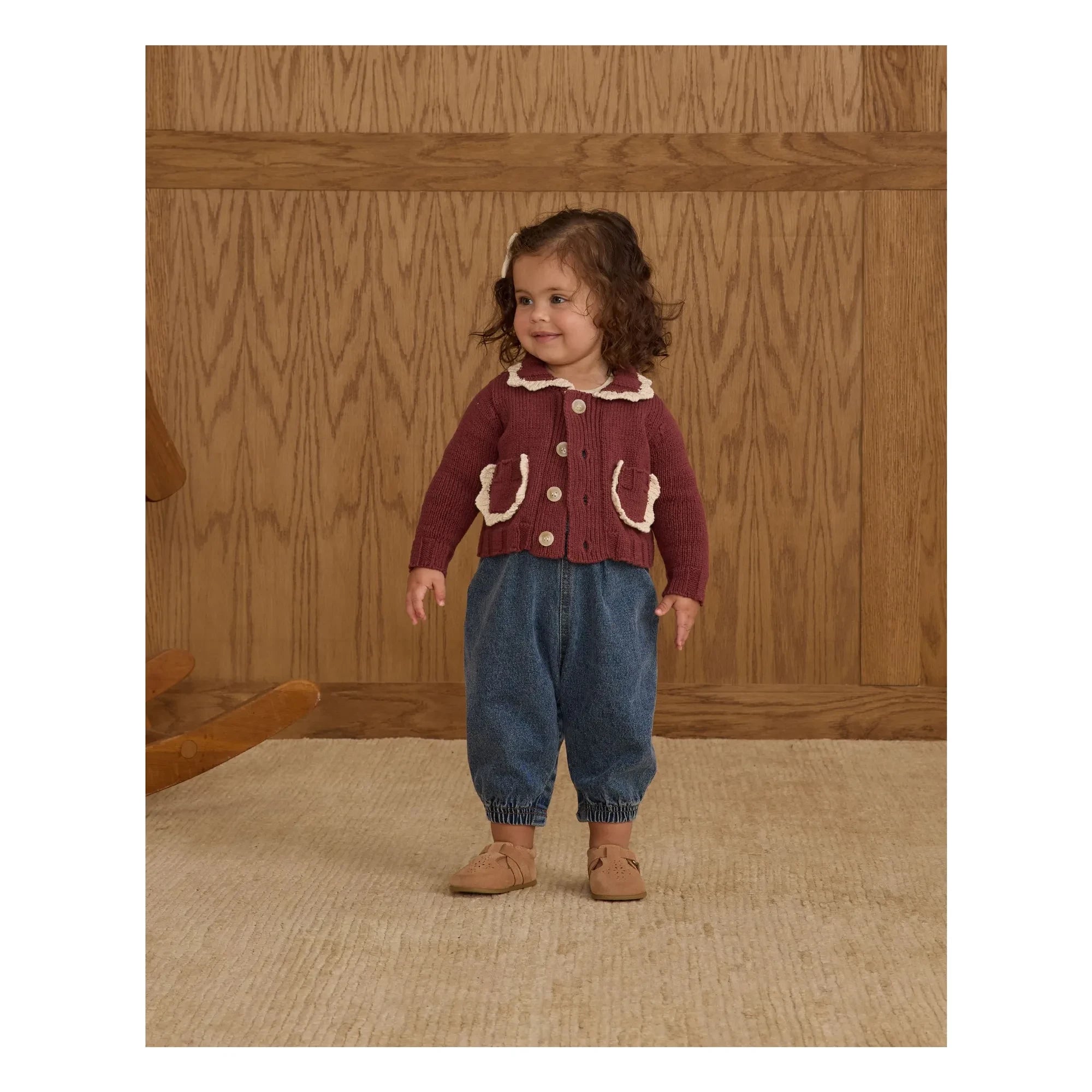 Rylee + Cru - Mini Strickjacke | Weinrot