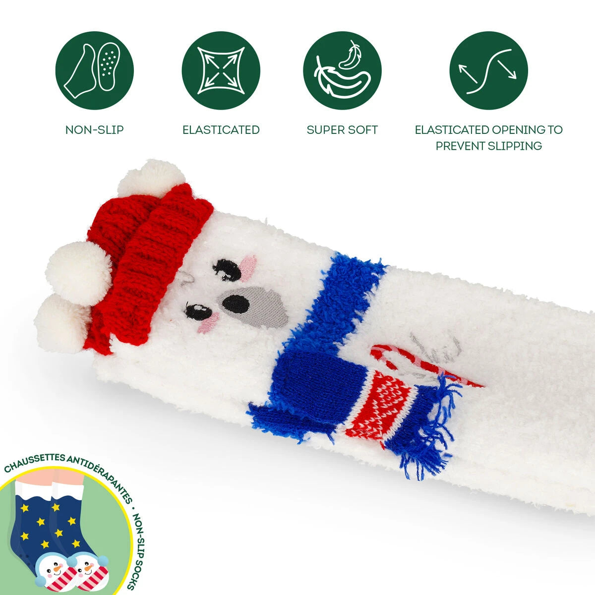 Legami - Erwachsene Weihnachts-Slipper Socken Eisbär - Eine perfekte Passform!