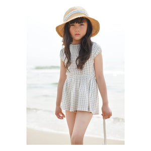 Soor Ploom - Sundae Gingham Bio-Baumwoll-Rüschen-T-Shirt | Eisblau