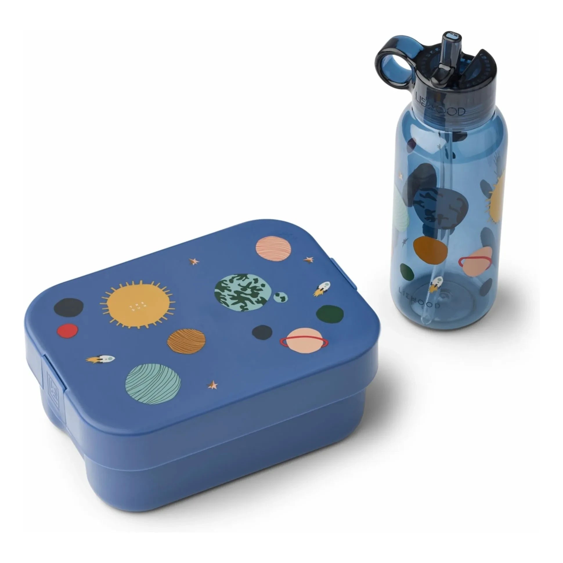 Liewood - Chelsey Lunchbox und Trinkflaschen-Set | Universe/Klassisch Marineblau