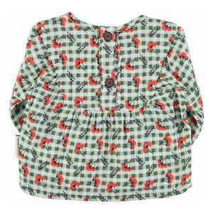 Piupiuchick - Karo-Bluse mit Blumen | Grün