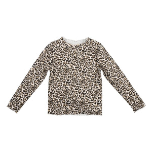 the new society - Leopard Rippen-T-Shirt | Beige