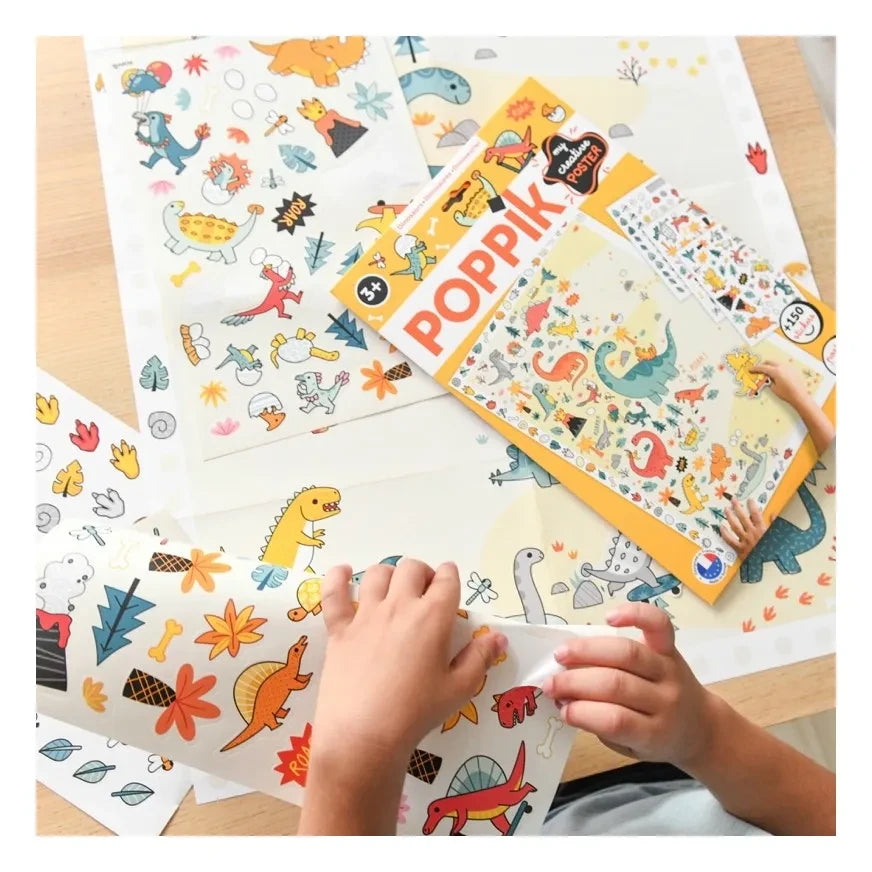 Poppik - Renkli Dinozor Poster Çıkartmaları