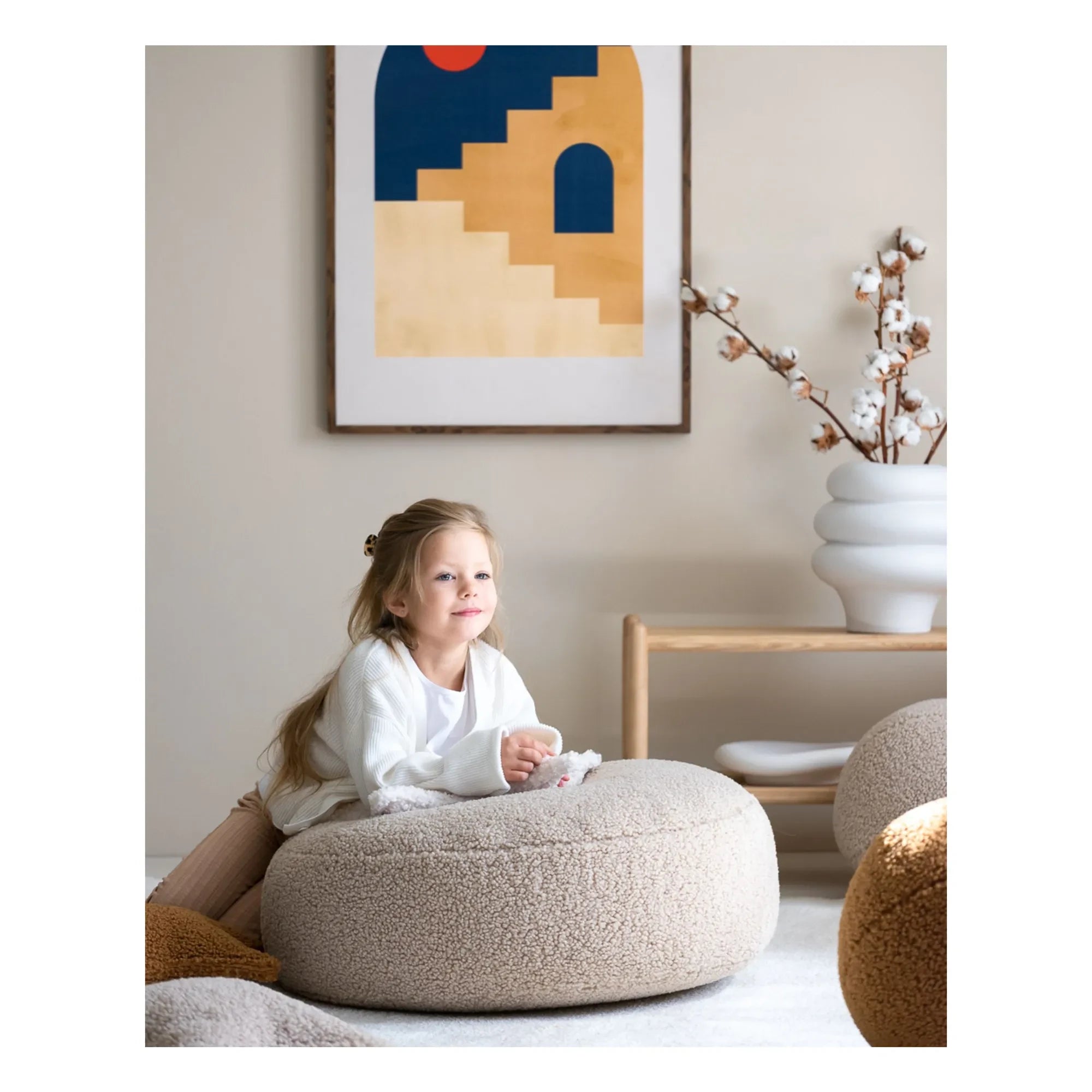 Wigiwama - Teddy-Pouf | Beige