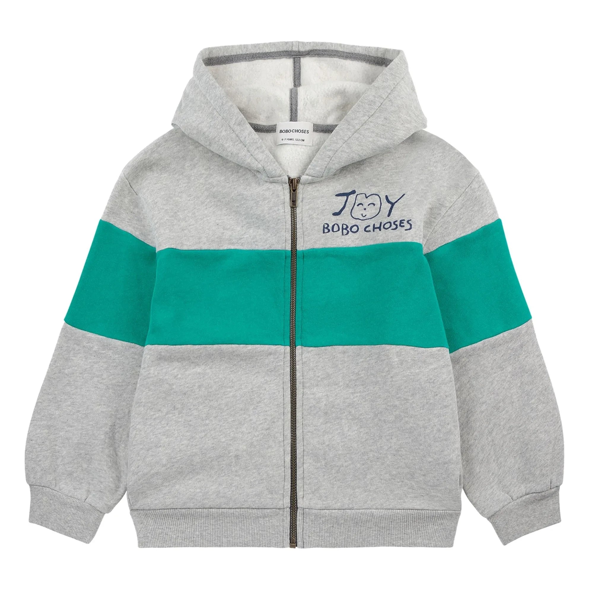 Bobo Choses - Joy Sweatshirt mit Reißverschluss aus Bio-Baumwolle | Grau meliert