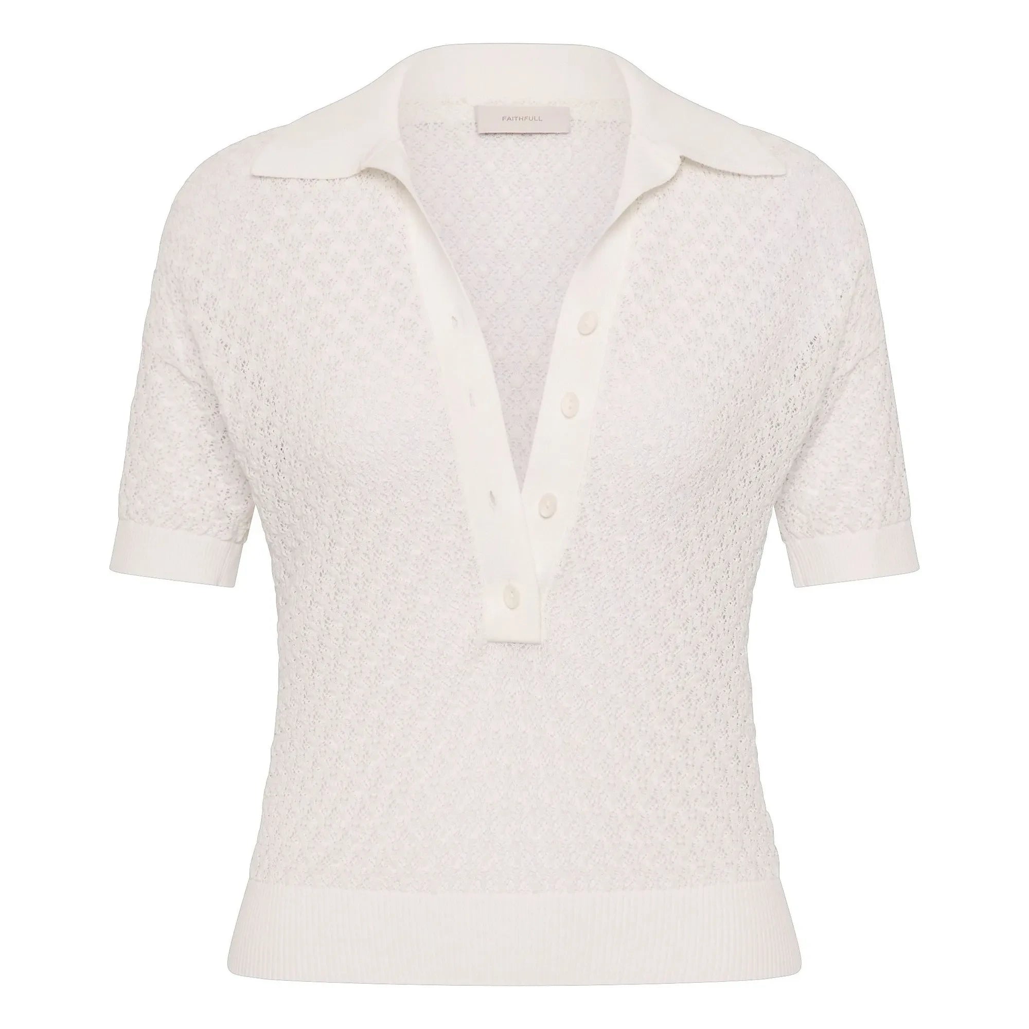 Faithfull the Brand - Polo-Pointelle Lena aus Baumwolle | Ecru