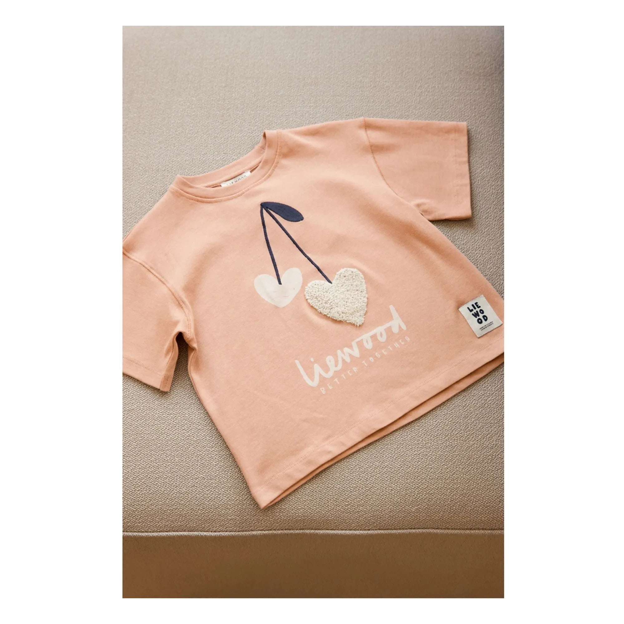Liewood - Tyler Hearts Bio-Baumwoll-T-Shirt | Rosa