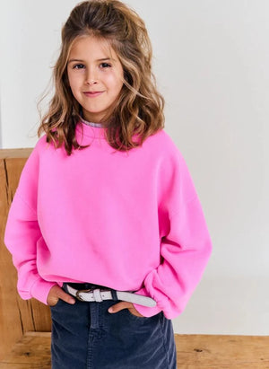 AO76 - Violetta aus recycelter Baumwolle Sweatshirt | Fluoreszierendes Pink