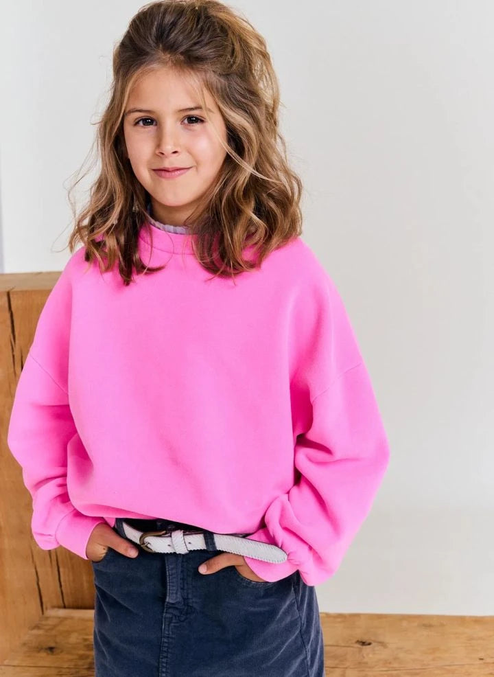 AO76 - Violetta aus recycelter Baumwolle Sweatshirt | Fluoreszierendes Pink