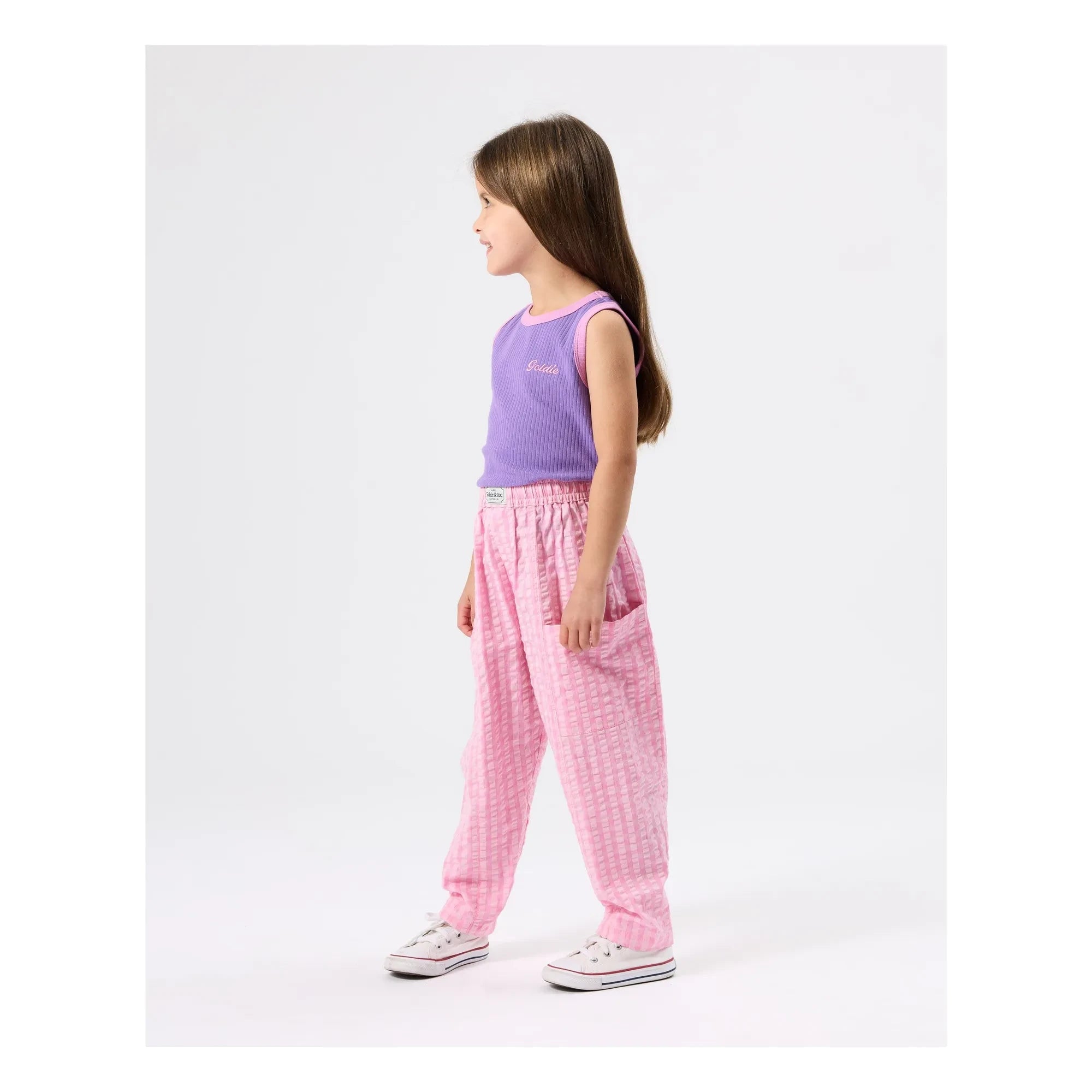 Goldie + Ace - Geripptes Tanktop mit Kontrastsaum | Lila