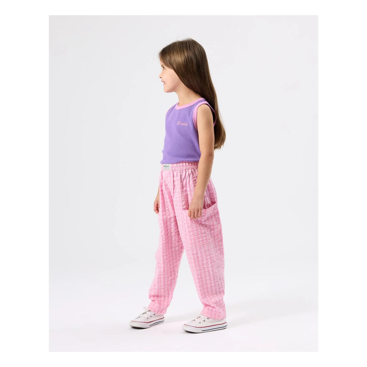 Goldie + Ace - Geripptes Tanktop mit Kontrastsaum | Lila