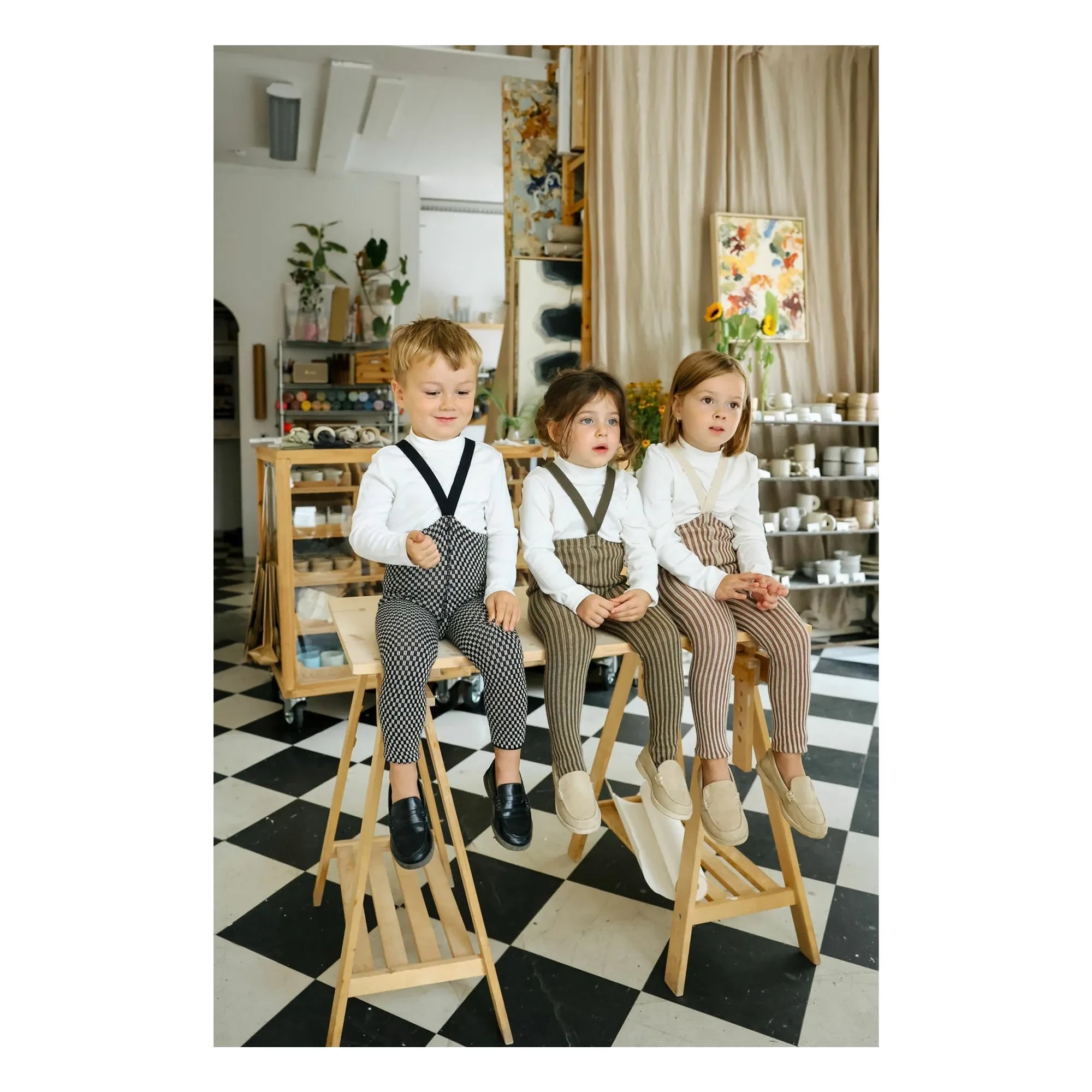 Silly Silas - Bio-Baumwolle Karo-Strumpfhose | Schwarz