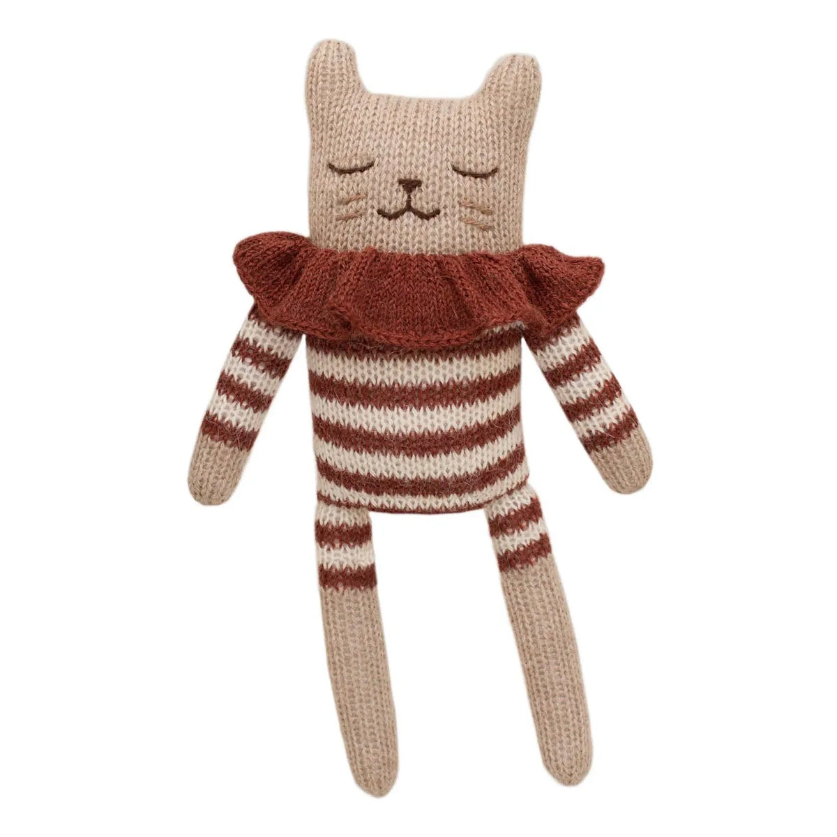 Main Sauvage - Gestreifter Strampler Katze Plüschtier | Terracotta
