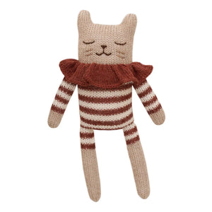 Main Sauvage - Gestreifter Strampler Katze Plüschtier | Terracotta