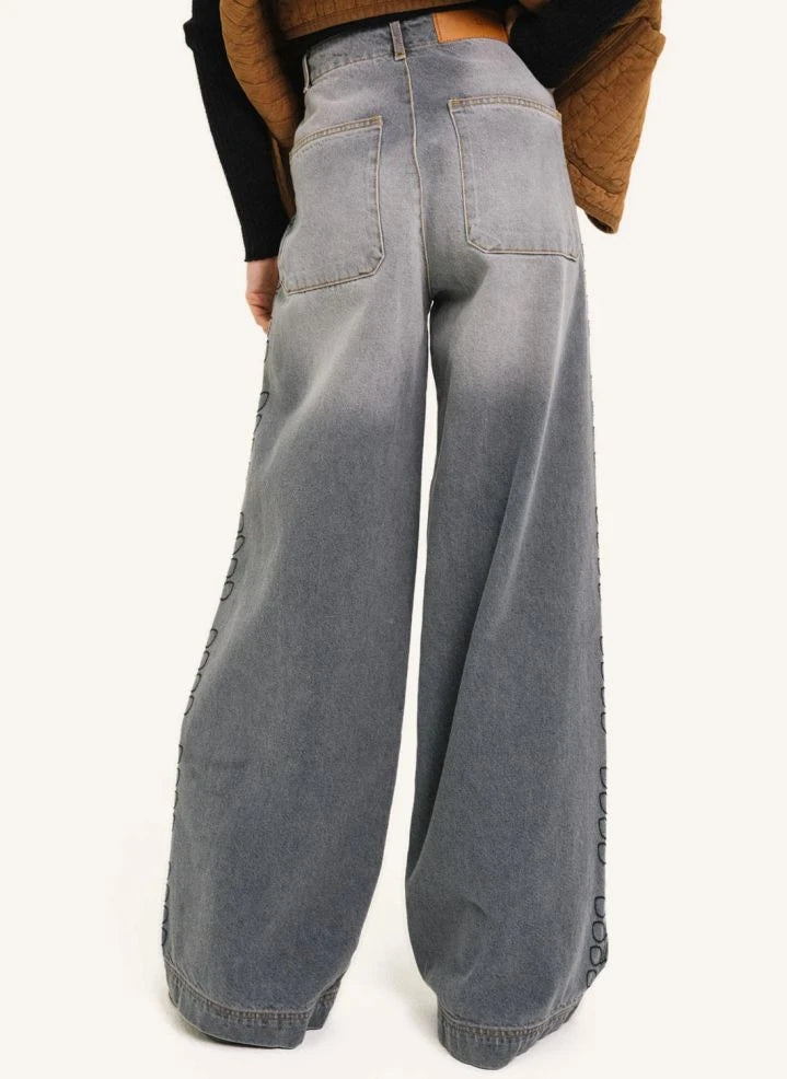 Tinsels - Edel Baumwollbestickte Jeans | Denim Grau