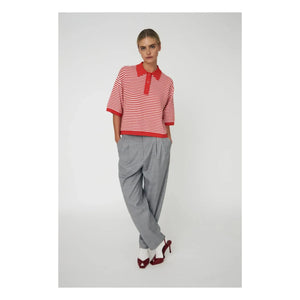 Stella Nova - Rot gestreiftes Poloshirt