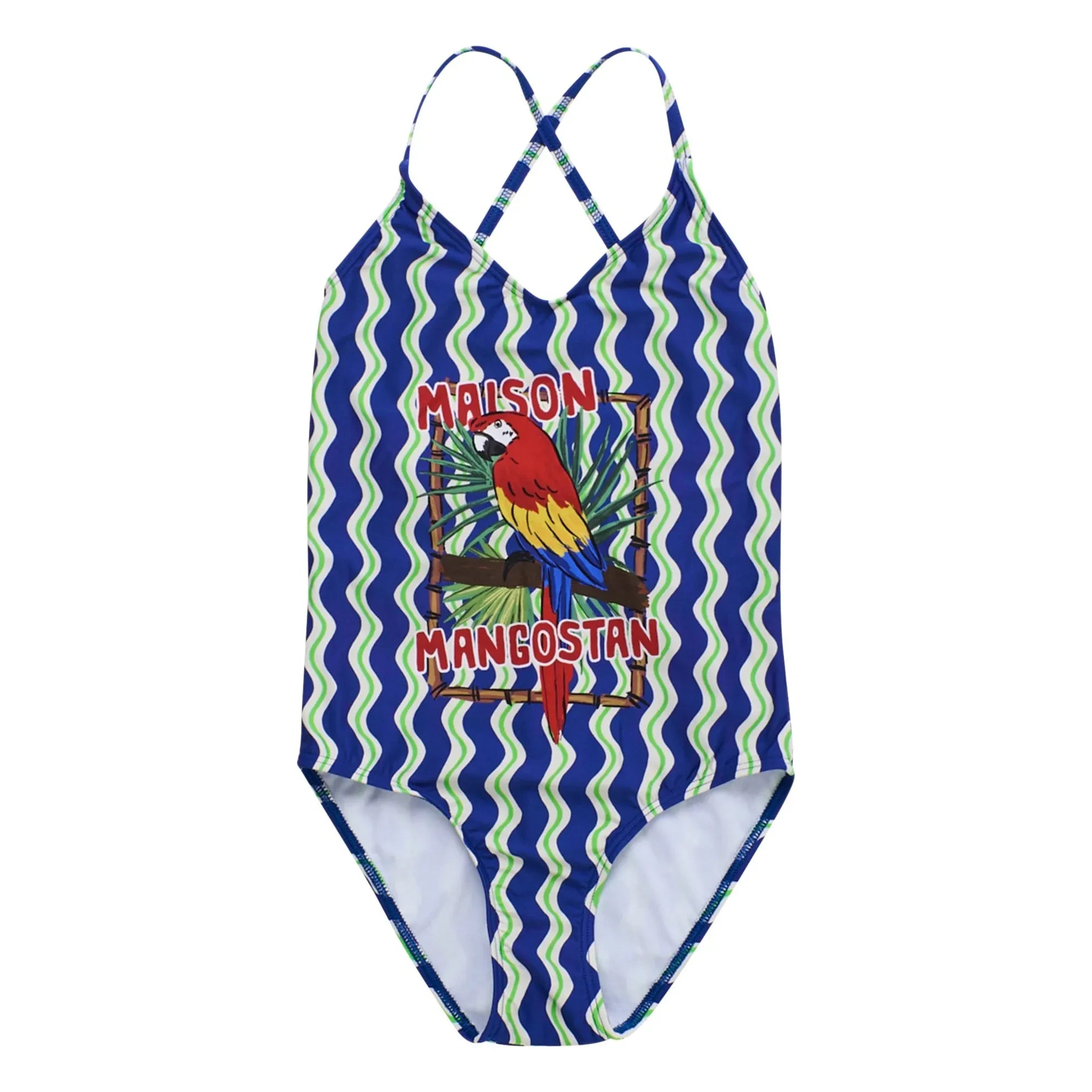 Maison Mangostan – Dalga Badeanzug Papagei | Blau