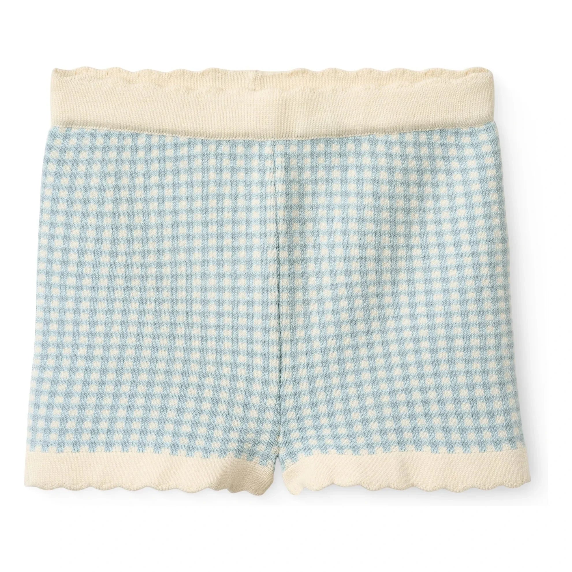 Copenhagen Colors - Bio-Baumwoll Jacquard Karo Shorts | Hellblau