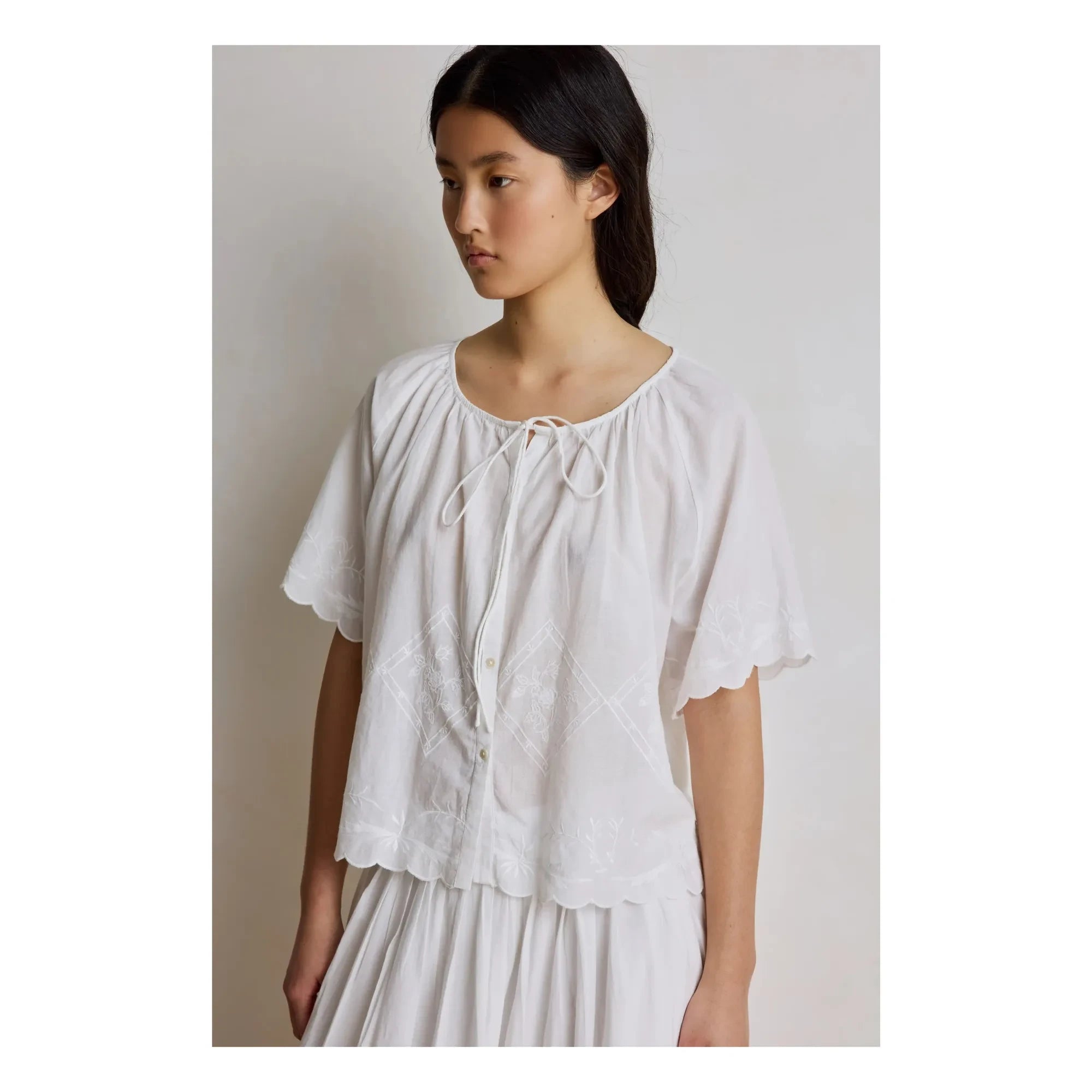 Hod - Yeşim Bestickte Bluse | Weiß