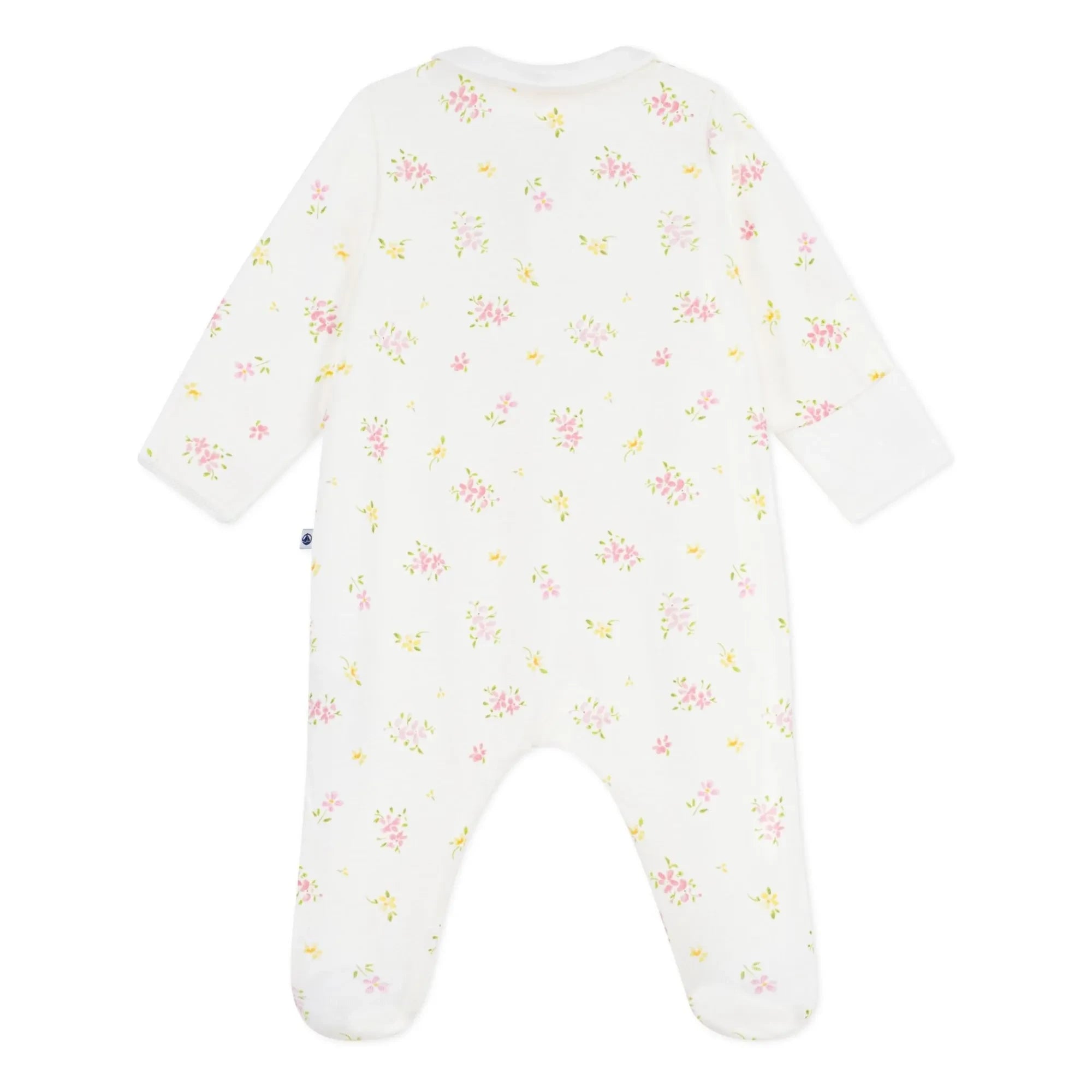 Petit Bateau - Schlafstrampler aus Bio-Baumwolle mit Blumenmuster | Weiß