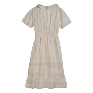 Emile et Ida – Baumwollkleid mit Lochstickerei | Creme