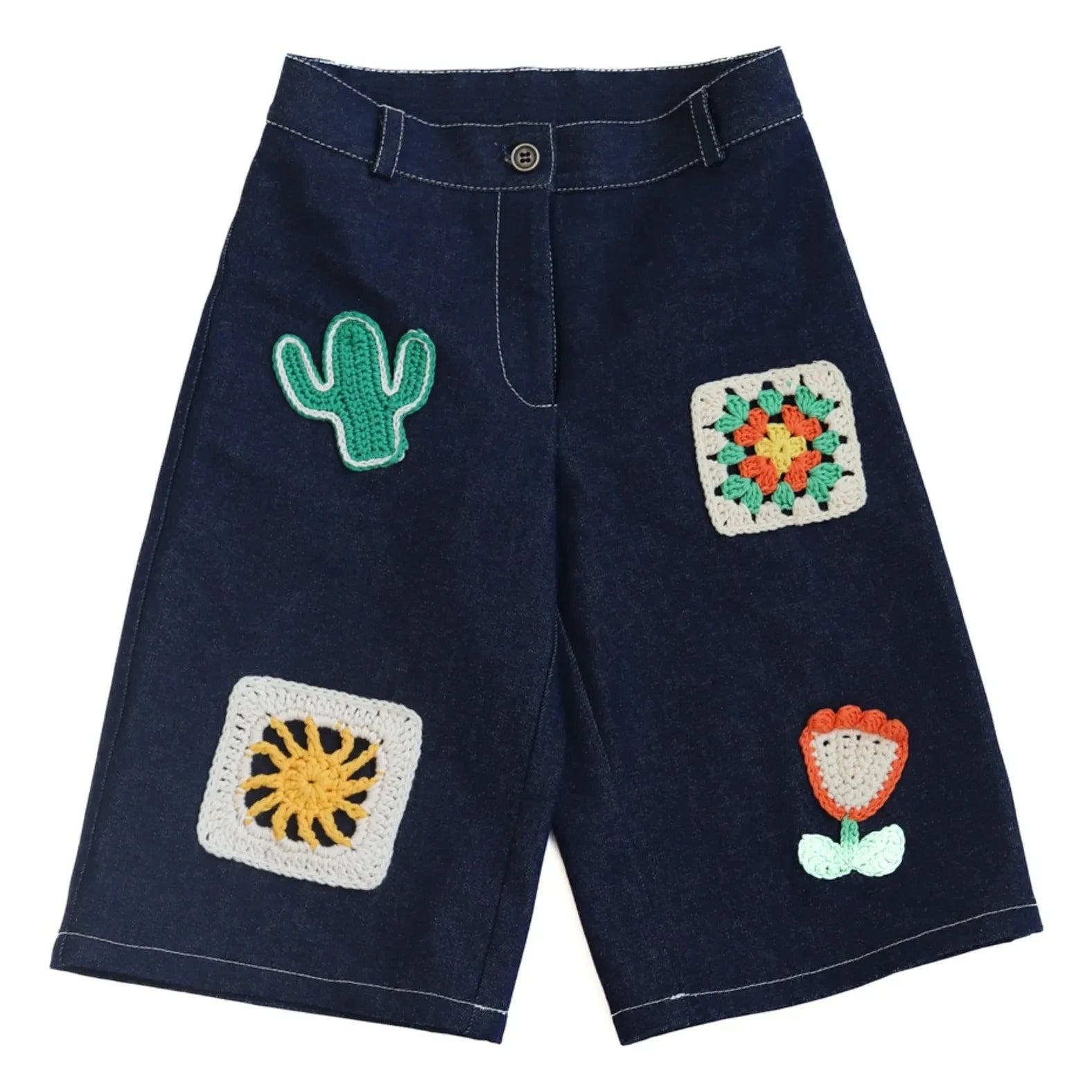 Kalinka - Bermuda Jeans Nikol Patches | Dunkelblau