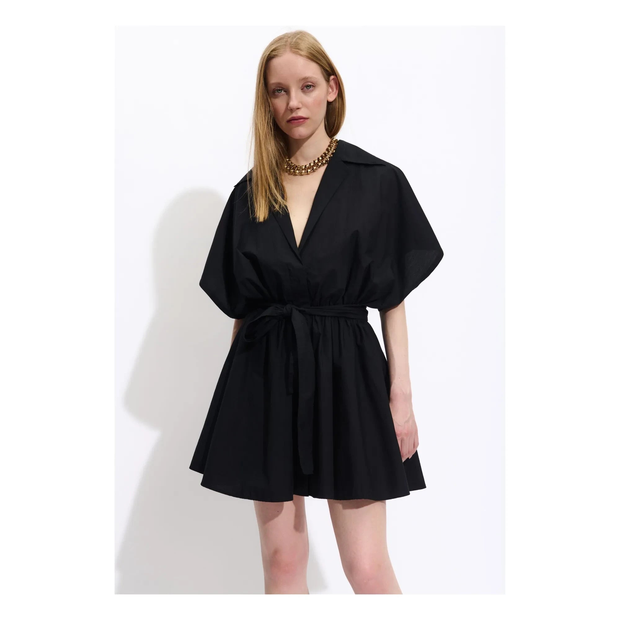 BELLEPIECE - Tara Popeline-Kleid | Schwarz