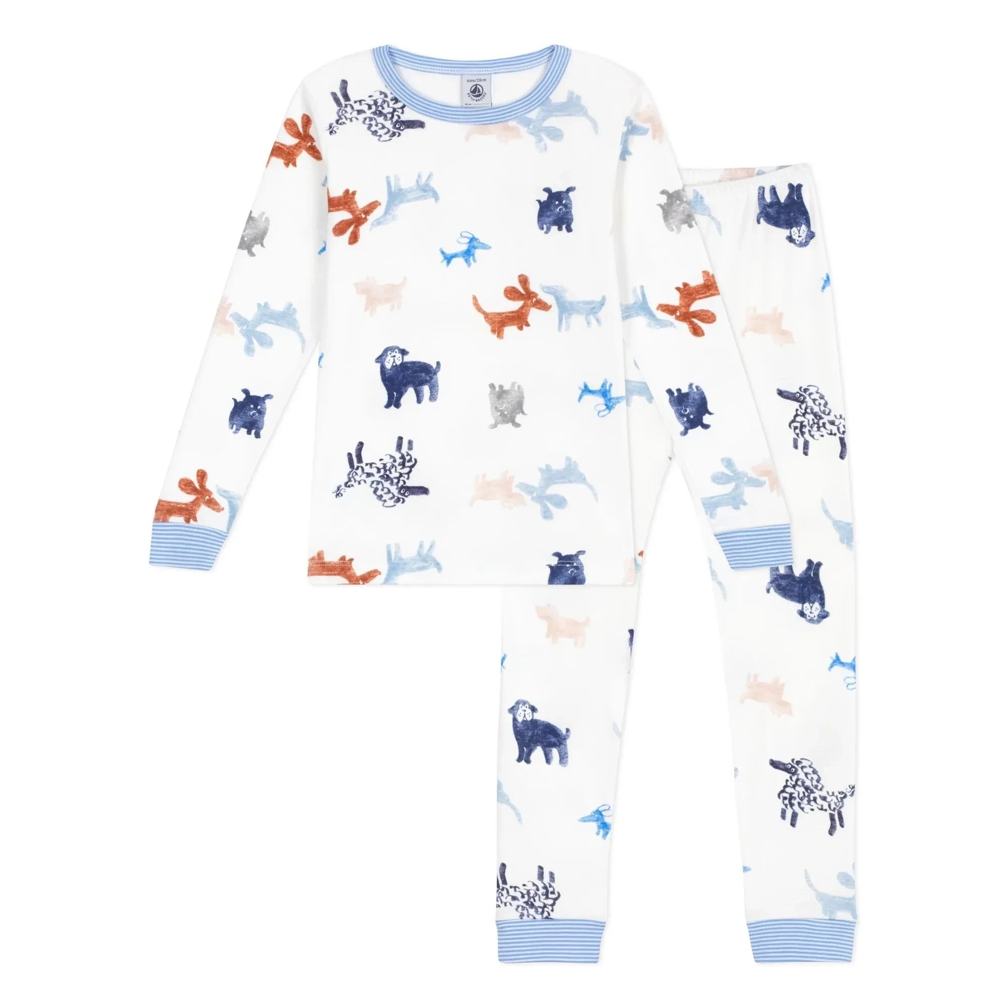 Petit Bateau - Gummizug-Pyjama für Hunde | Weiß