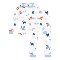 Petit Bateau - Gummizug-Pyjama für Hunde | Weiß