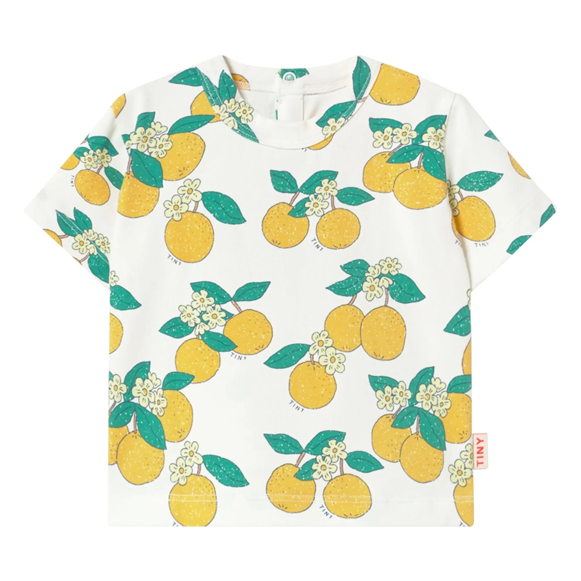 Tinycottons - Orange Bio-Baumwoll-T-Shirt | Weiß