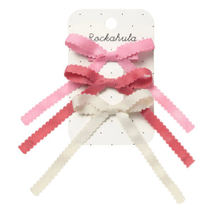 Rockahula Kids - 3er Set Wellenförmige Schleifen-Haarspangen | Rosa