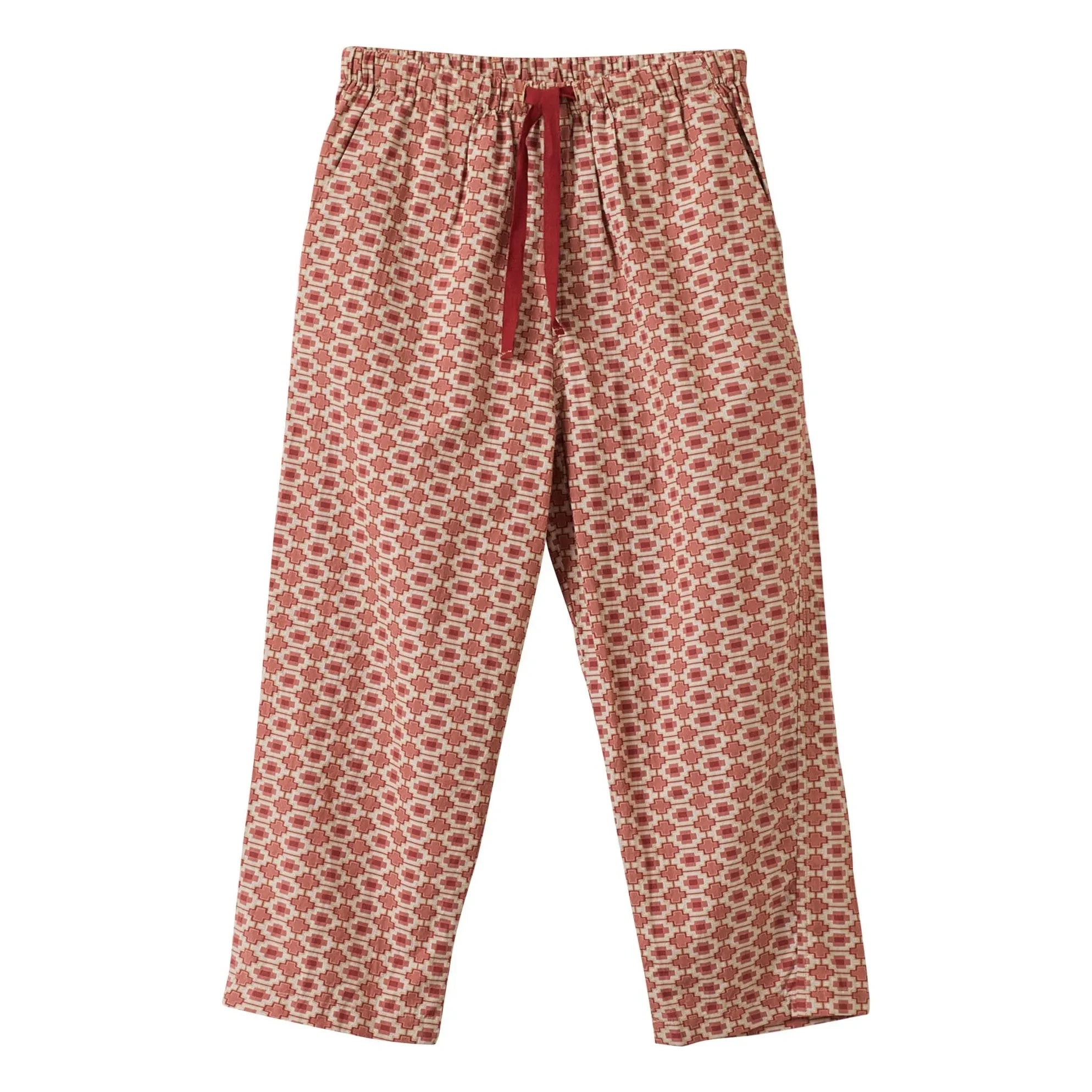 Caramel - Leda Geometrische Hose | Ziegelrot