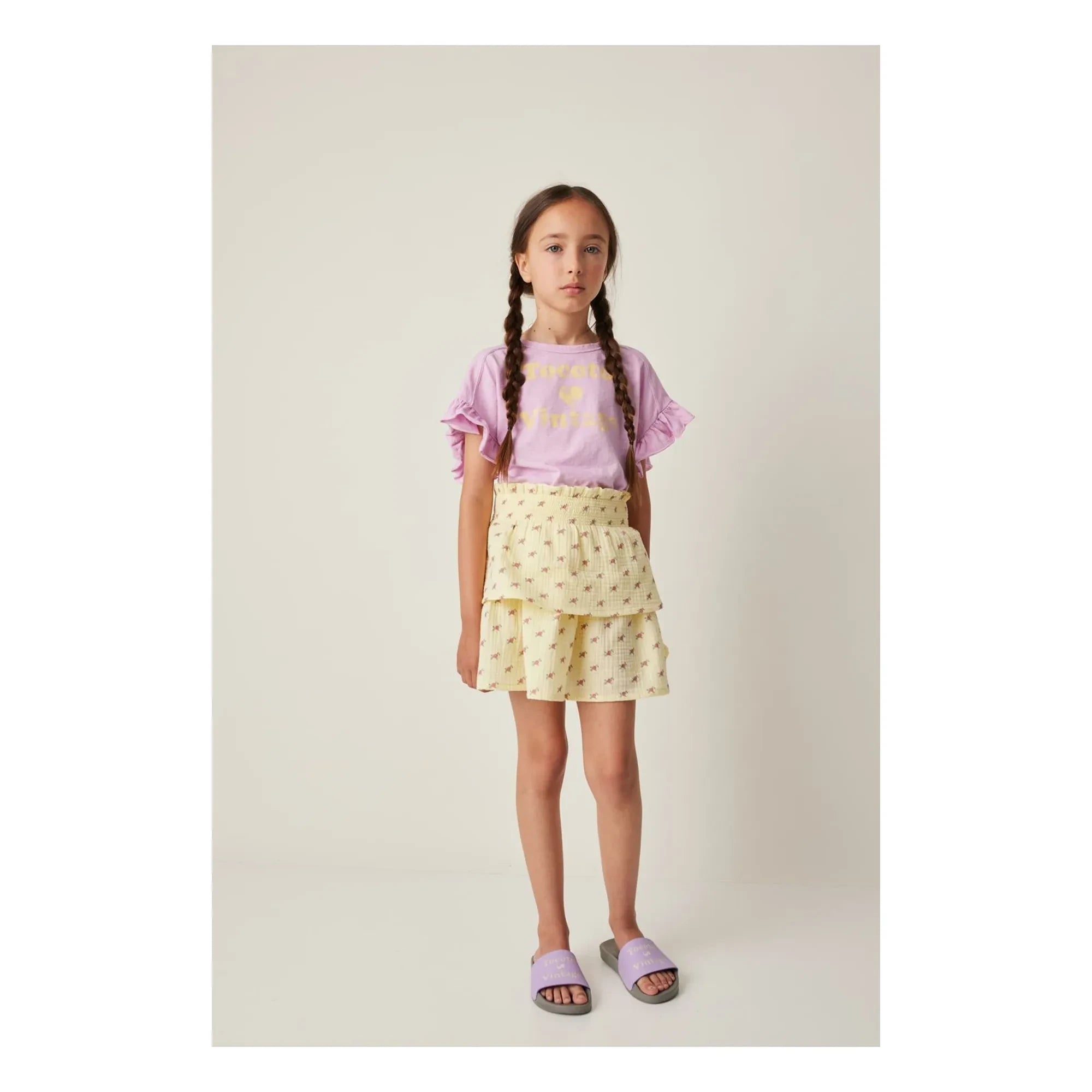 Tocoto Vintage - Fleurs Volants Rock | Gelb