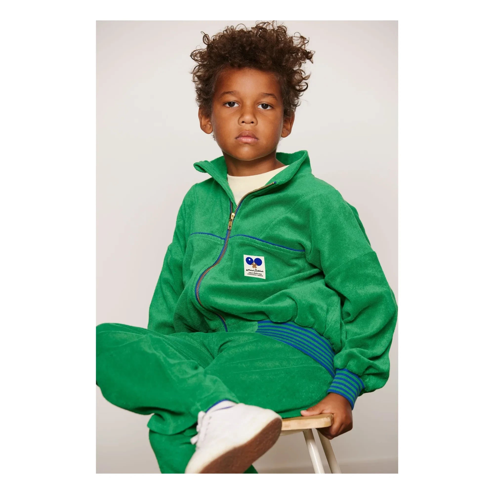 Mini Rodini - Organische Baumwolle Handtuch Reißverschluss Sweatshirt | Grün
