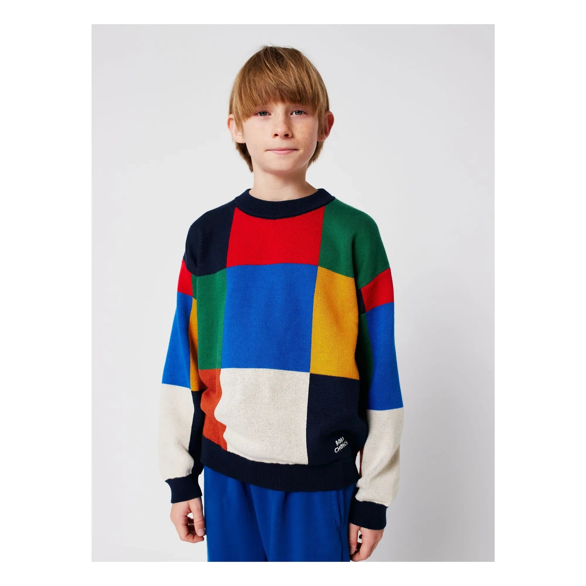 Bobo Choses - Karierter Bio-Baumwollpullover | Blau