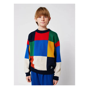 Bobo Choses - Karierter Bio-Baumwollpullover | Blau
