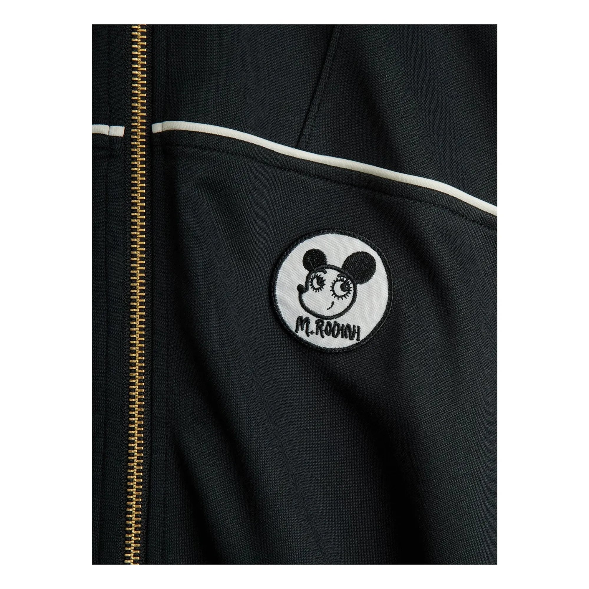 Mini Rodini - Trainingsjacke aus recycelter Faser mit Flicken | Schwarz