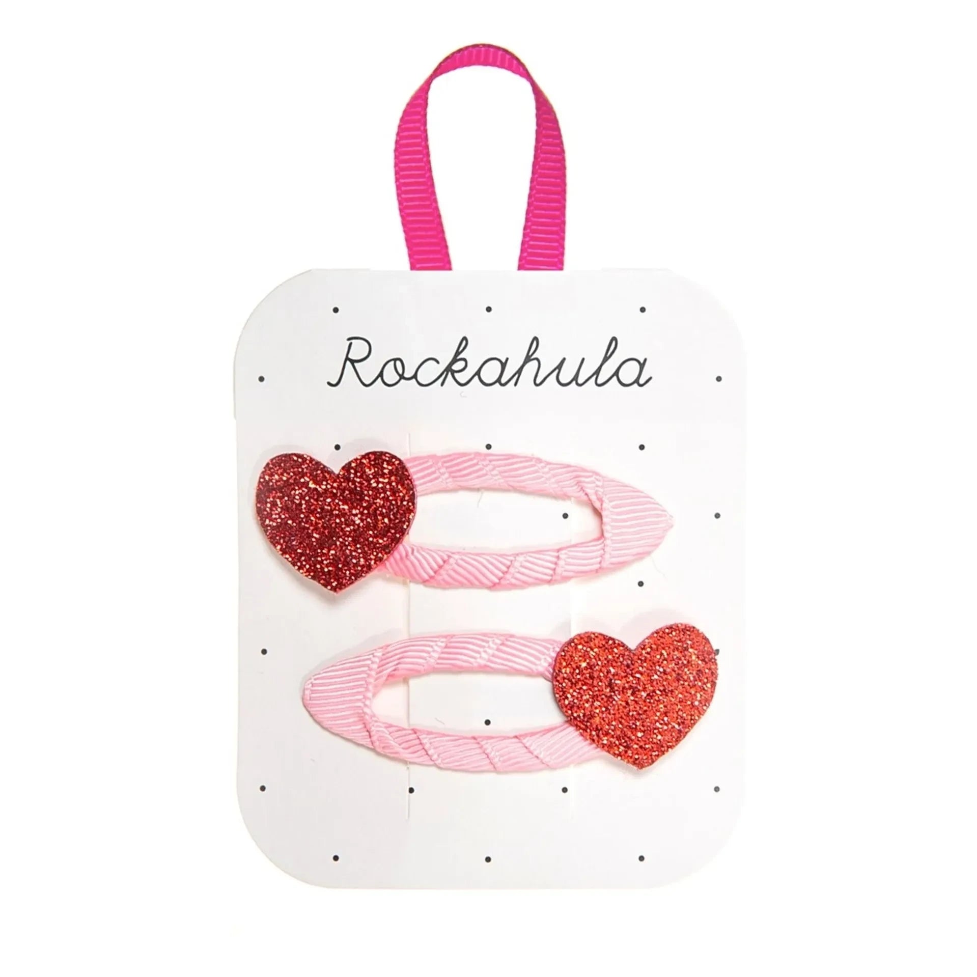 Rockahula Kids - 2er Set Glänzende Herz-Haarspangen | Rot