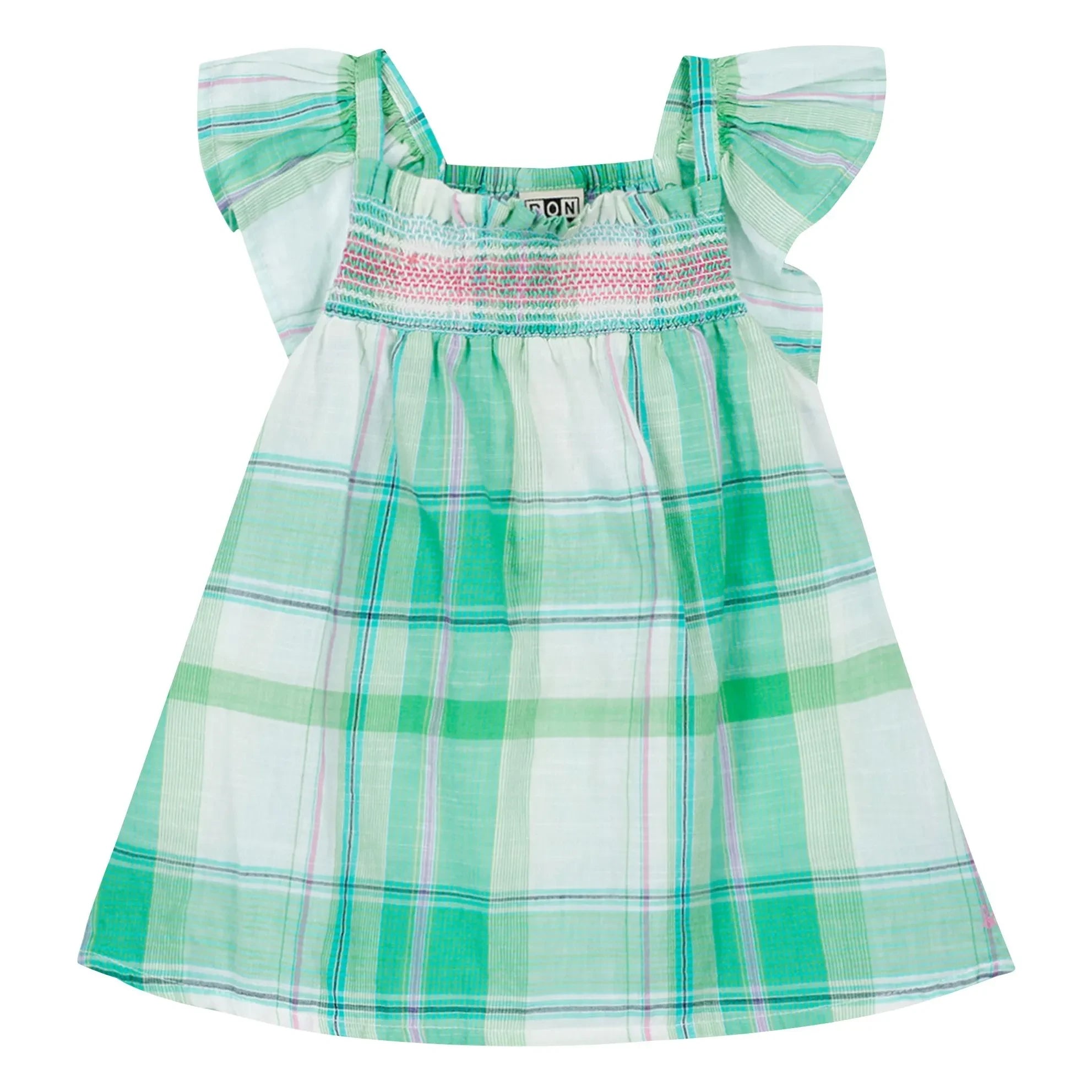 Bonton - Louise Kariertes Gerafftes Kleid | Grün