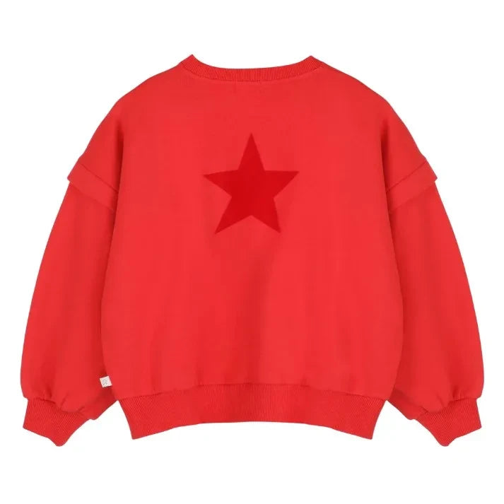 Jenest - Organik pamuk balon sweatshirt | Kırmızı