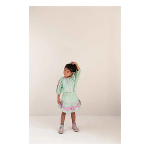 Jenest - Leinenbestickte Bluse Colette | Mandelgrün
