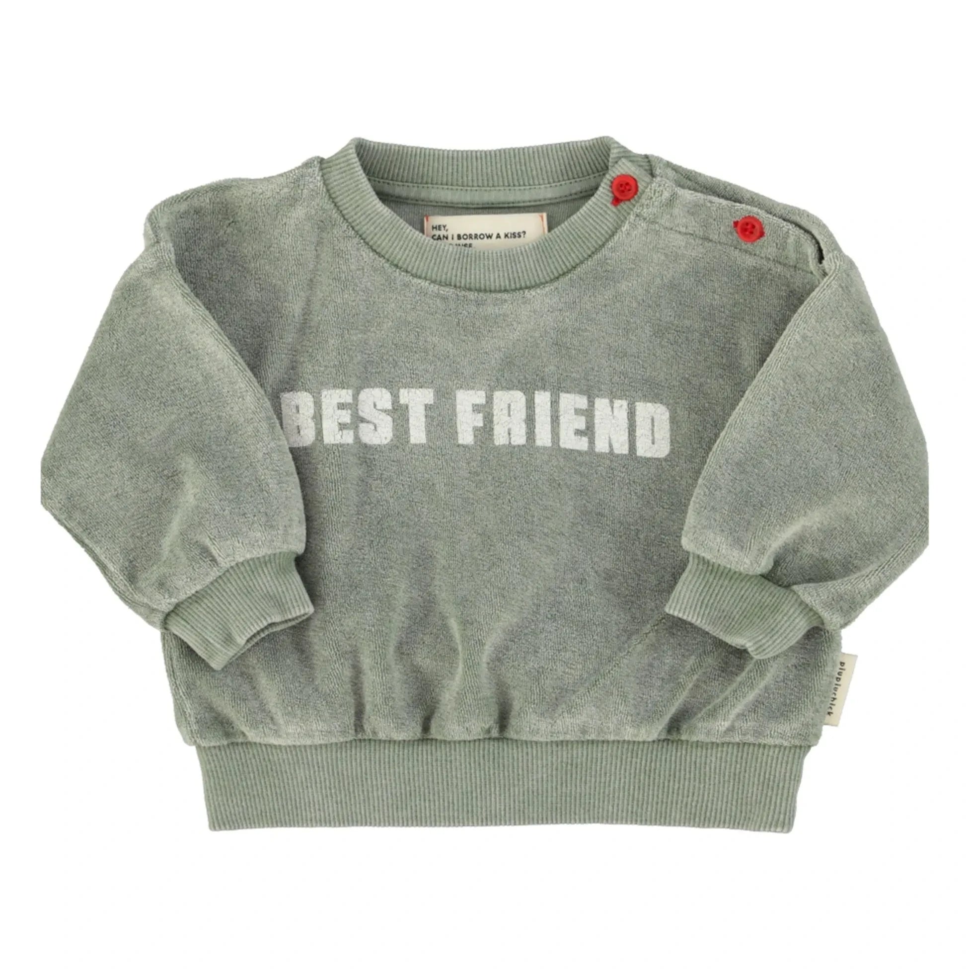 Piupiuchick - Best Friend Bio-Baumwoll-Frottee-Sweatshirt | Dunkelgrün