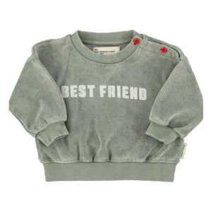 Piupiuchick - Best Friend Bio-Baumwoll-Frottee-Sweatshirt | Dunkelgrün