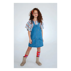 Repose AMS - Latzkleid aus Bio-Baumwolle | Denimblau