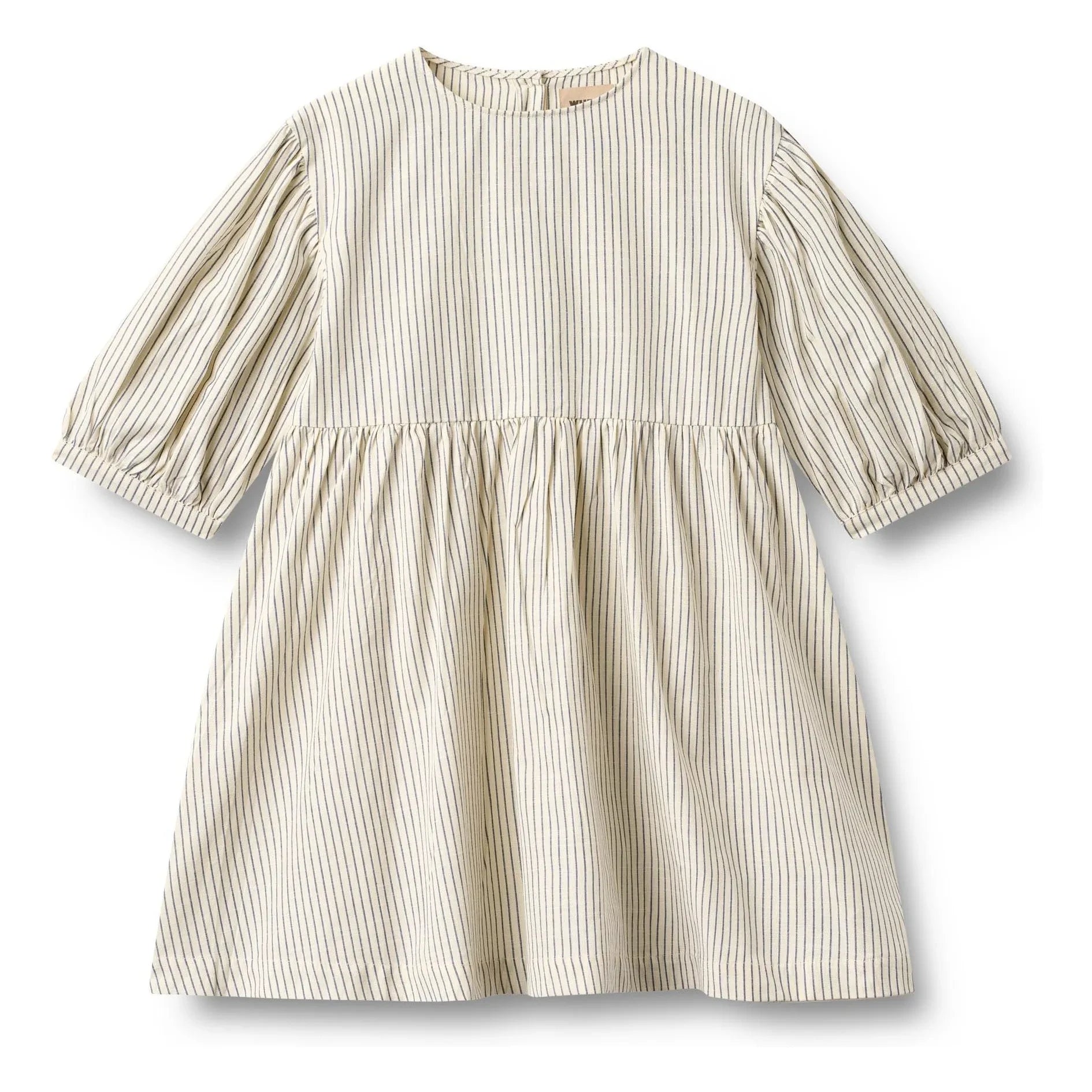 Wheat - Magda Gestreiftes Kleid aus Bio-Baumwolle | Ecru
