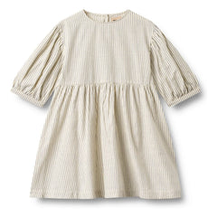 Wheat - Magda Gestreiftes Kleid aus Bio-Baumwolle | Ecru