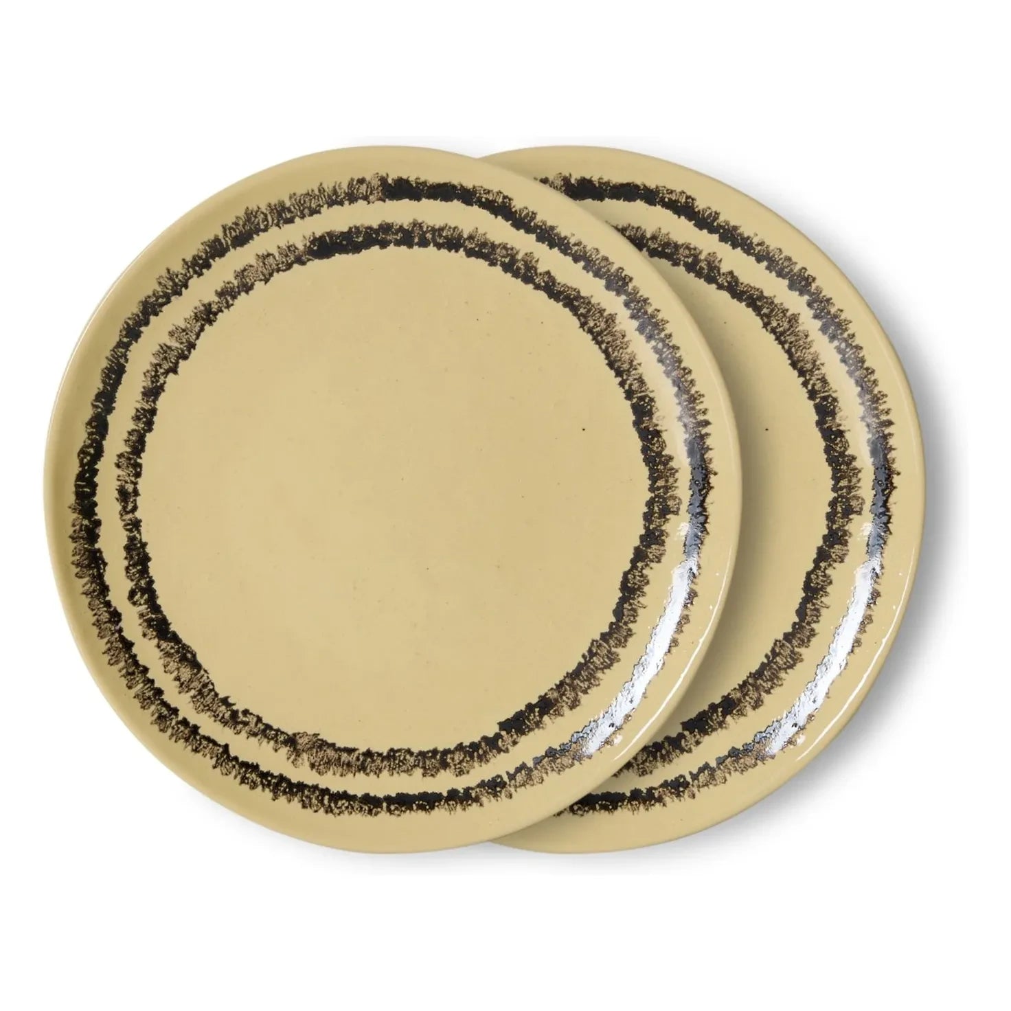 HKliving - Dessertteller aus Keramik Vanille - 2er Set | Vanille